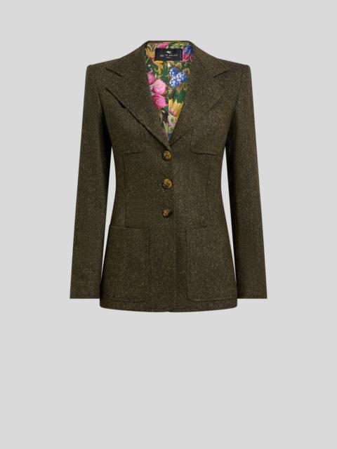 Etro SINGLE-BREASTED WOOL-BLEND JACQUARD JACKET