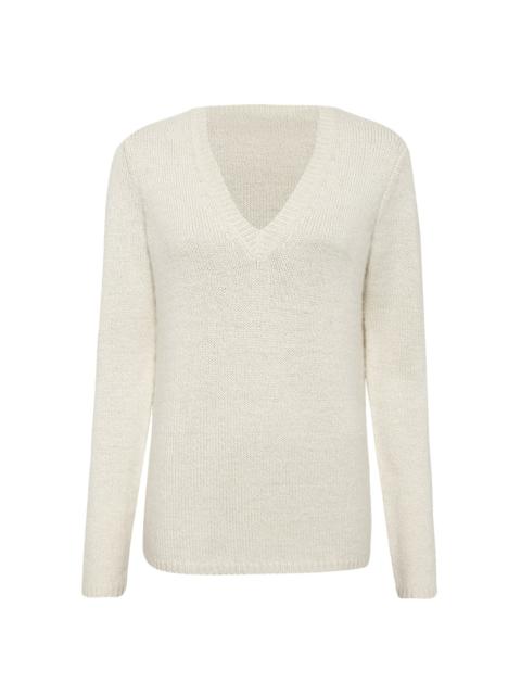 Isiah Knit Sweater in Ivory Cashmere