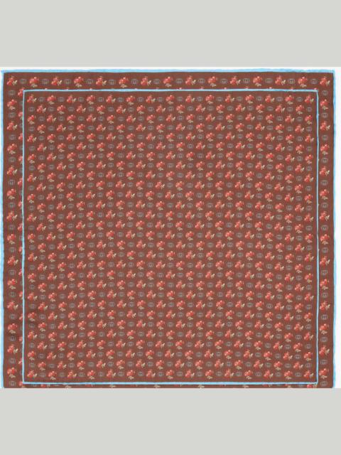 GUCCI Interlocking G floral print silk pocket square