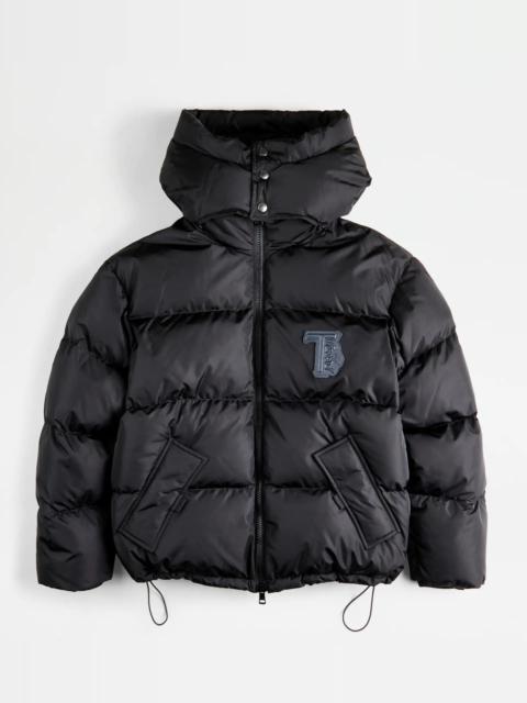 Tod's HOODED OVER DOWN JACKET - BLACK