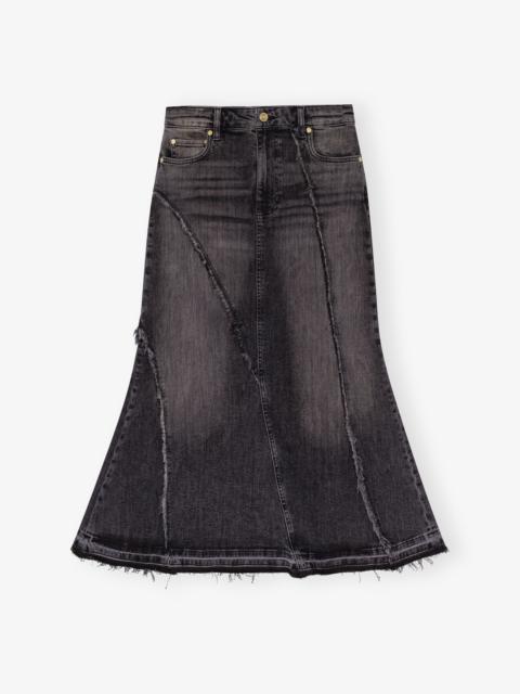 GANNI WASHED BLACK DENIM SKIRT