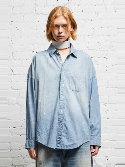 R13 LONG SLEEVE BUTTON-UP - BLUE CHAMBRAY