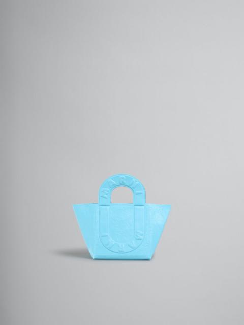 TURQUOISE LEATHER SWEEDY SMALL TOTE BAG