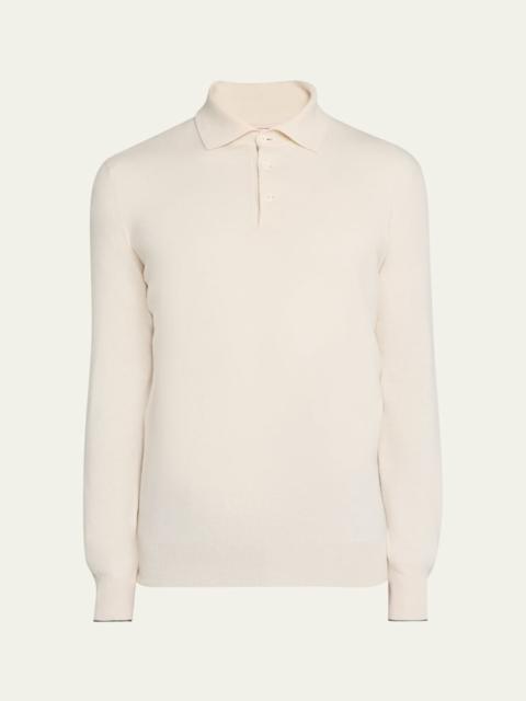 Brunello Cucinelli Men's Premium Cashmere Polo Sweater