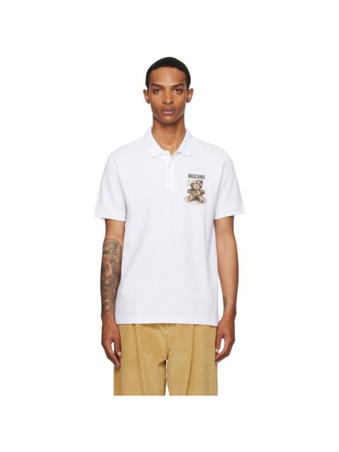 Moschino White Teddy Polo
