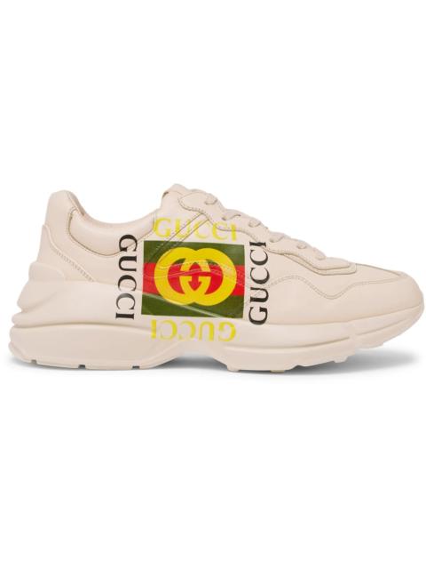 GUCCI Rhyton Logo-Print Leather Sneakers