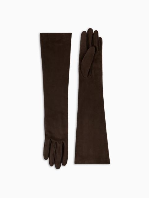 Long nappa-leather gloves