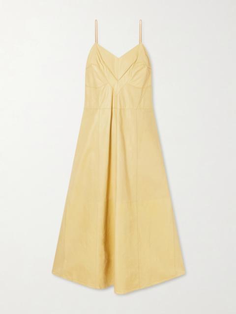 Calvin Klein Collection Fia Leather Midi Dress