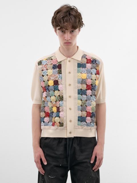 Kapital Ivory Rosette Patchwork Knit Polo