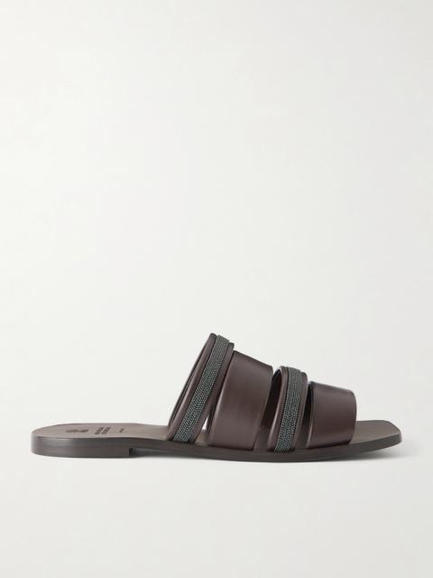 Brunello Cucinelli Embellished Leather Sandals