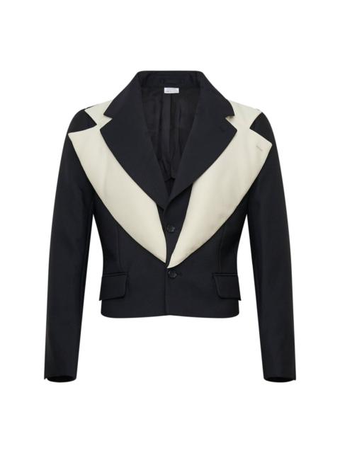 Comme des Garçons Homme Plus Bold Chest Panel Cropped Boxy Jacket