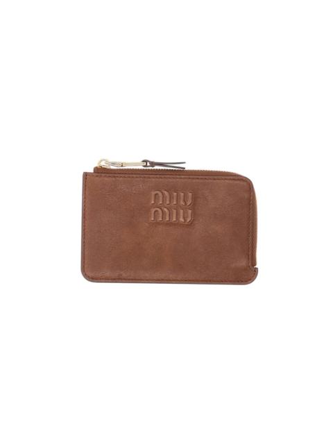Miu Miu LEATHER ZIP CARD HOLDER