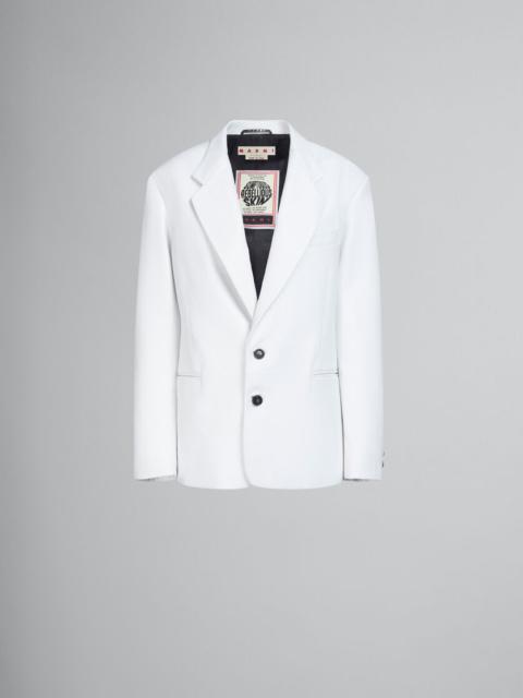 Marni WHITE NAPPA LEATHER OVERSIZED BLAZER