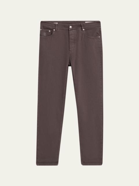 Brunello Cucinelli Men's Dyed Denim Slim-Straight Leg Five-Pocket Pants
