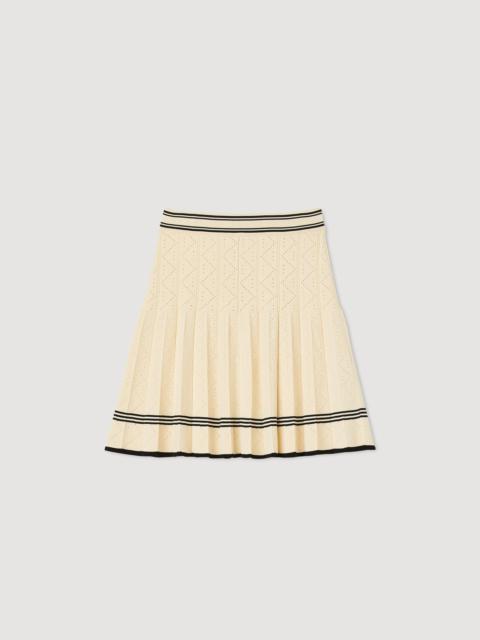 Sandro SHORT PLEATED KNIT SKIRT