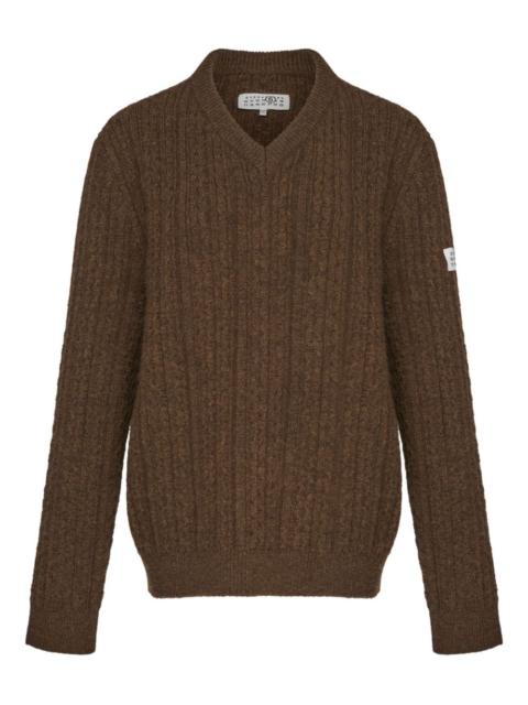 MM6 Maison Margiela v-neck ribbed sweater