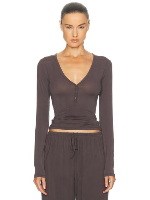 SKIMS Cloud Sleep Henley Top