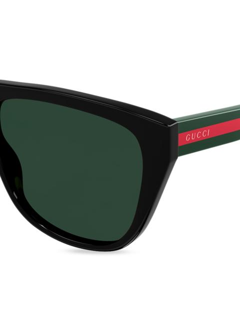 GUCCI Men's Web 57MM Sunglasses - Black Grey