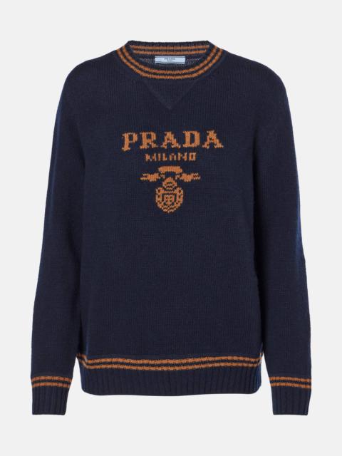 Prada Logo wool and cashmere sweater