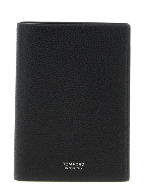 TOM FORD Hammered leather passport holder