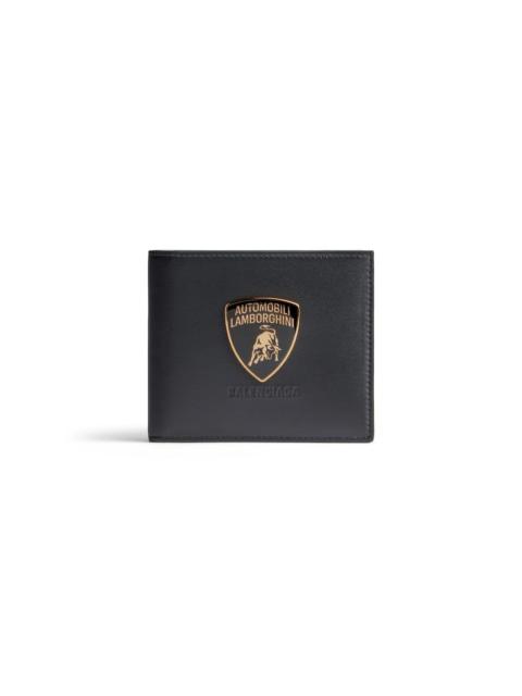 BALENCIAGA Men's Balenciaga | Automobili Lamborghini Square Folded Wallet  in Black