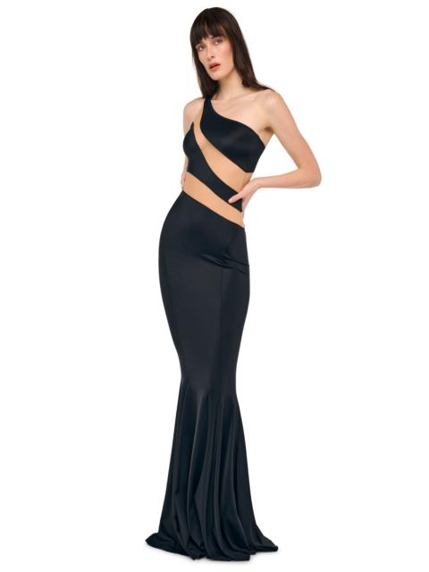 NORMA KAMALI SNAKE MESH FISHTAIL GOWN