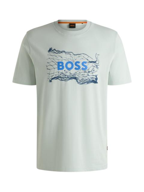 BOSS COTTON-JERSEY T-SHIRT WITH LOGO ARTWORK