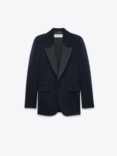 SAINT LAURENT tuxedo jacket in grain de poudre