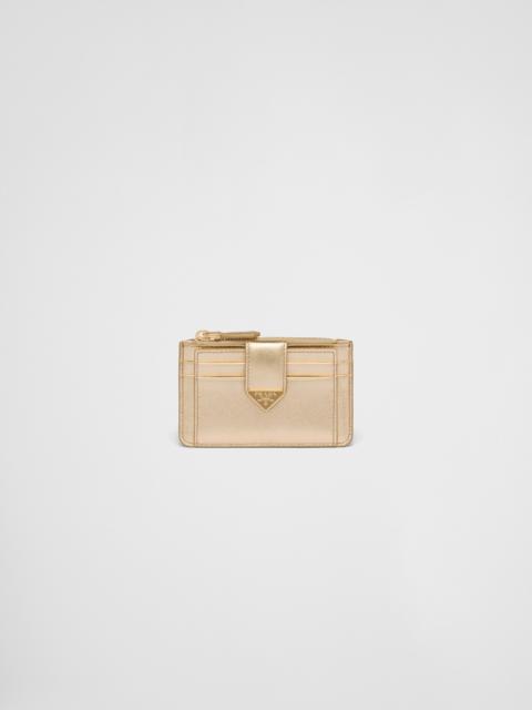 Saffiano and leather card holder