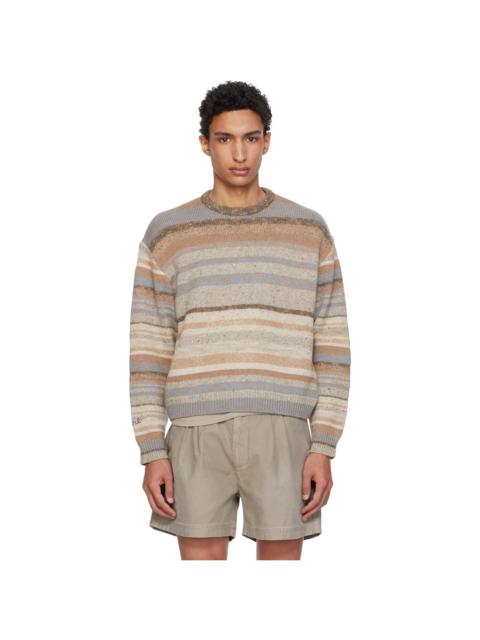 ERL Brown Striped Knit Crewneck