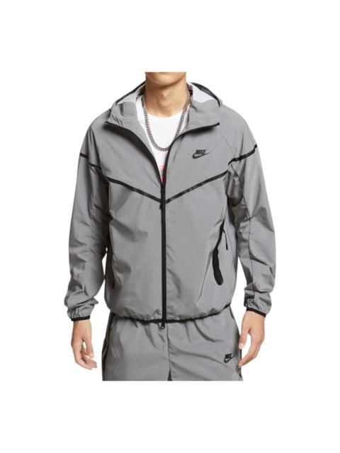 Nike Nike Tech Woven Flash Jacket Reflect Asia Sizing 'Silver Black' FZ7586-035