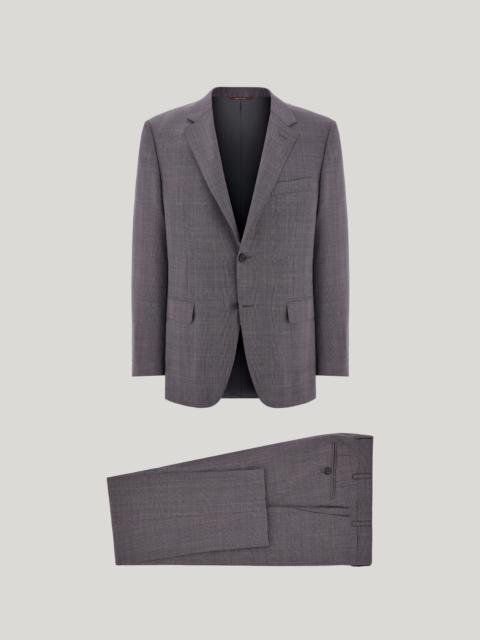 Canali GRAY AND RUST-BROWN WOOL REGULAR-FIT SUIT WITH PRINCE OF WALES DESIGN