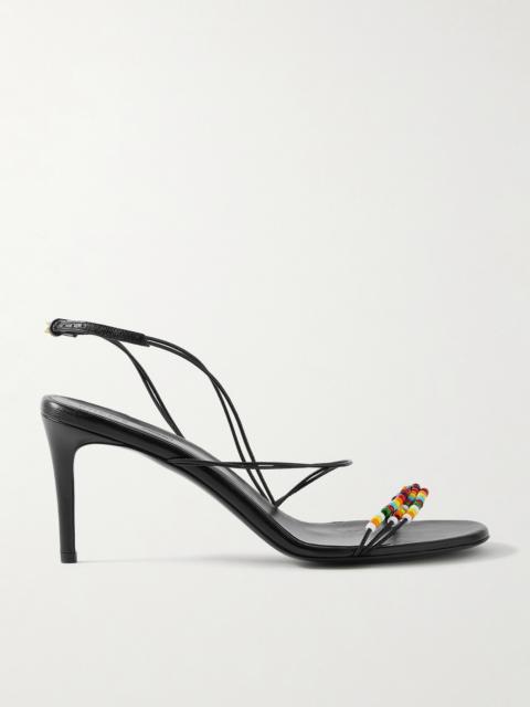 KHAITE Loop Bead-embellished Leather Sandals
