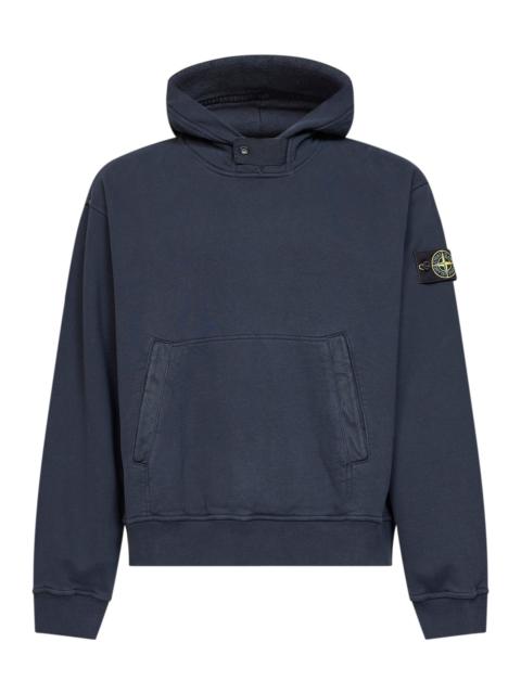 Stone Island Blue organic cotton hoodie
