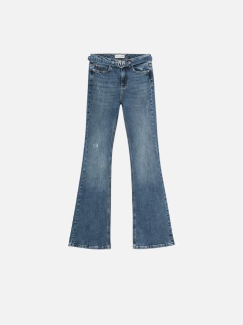 PINKO COMFORTABLE BLUE DENIM FLARED JEANS