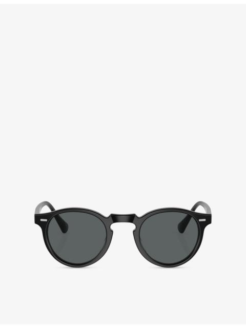 Oliver Peoples OV5217S47 Gregory Peck Round-Frame Acetate Sunglasses