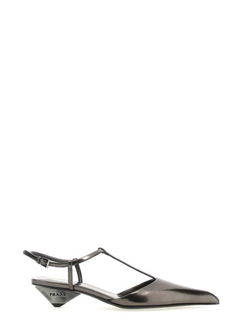 スリッポン PRADA Laminated patent leather pumps Gray 1I535NF0353AU1 Prada Patent Leather Slingback Pumps | Saks Fifth Avenue