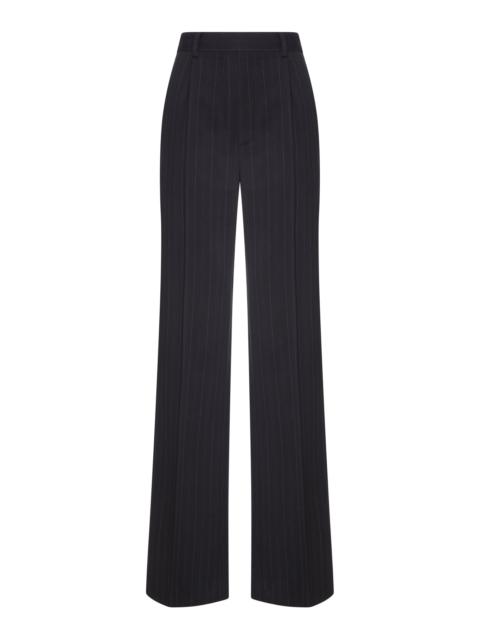 SAINT LAURENT PINSTRIPED CRÊPE TAILORED TROUSERS