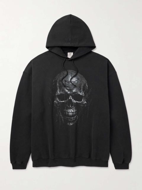 VETEMENTS Oversized Printed Cotton-Blend Jersey Hoodie