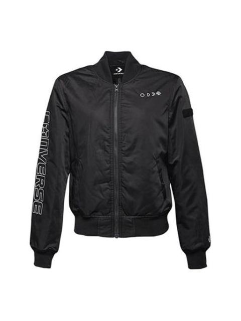 Converse (WMNS) Converse Casual Sports Short Stand Collar Jacket 'Black' 10007511-A02