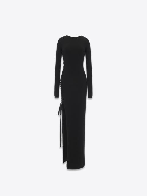 SAINT LAURENT long lace-up dress in wool