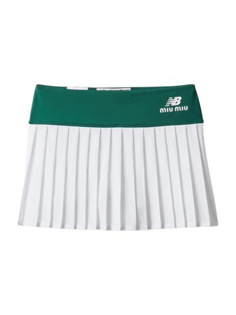 Miu Miu Women's New Balance X with Coco Gauff Stretch Technical Jersey Pleated Miniskirt - Green