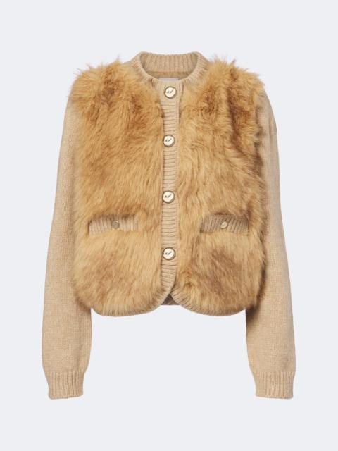 Moncler Alpaca and wool-blend down-paneled cardigan