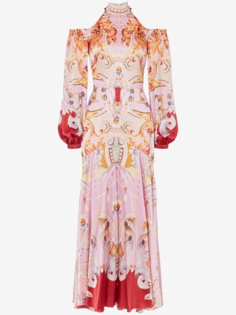 Temperley London Carline-print cold shoulder dress