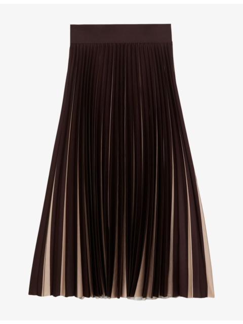 REISS Serena Pleated Woven Midi Skirt