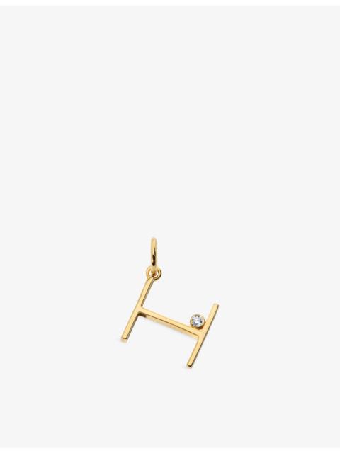 MONICA VINADER Initial H Solitaire Lab-Grown Diamond and 18ct Gold Vermeil Pendant Charm