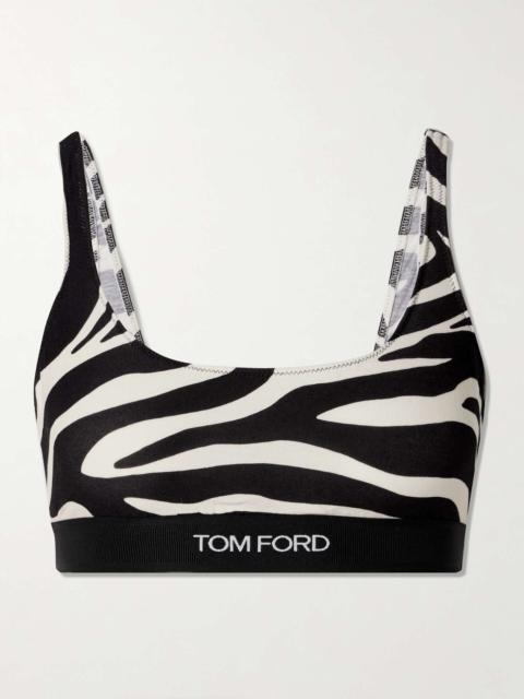 TOM FORD Zebra-print stretch-jersey bralette
