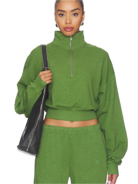 ÉTERNE Cropped Half-zip Sweatshirt