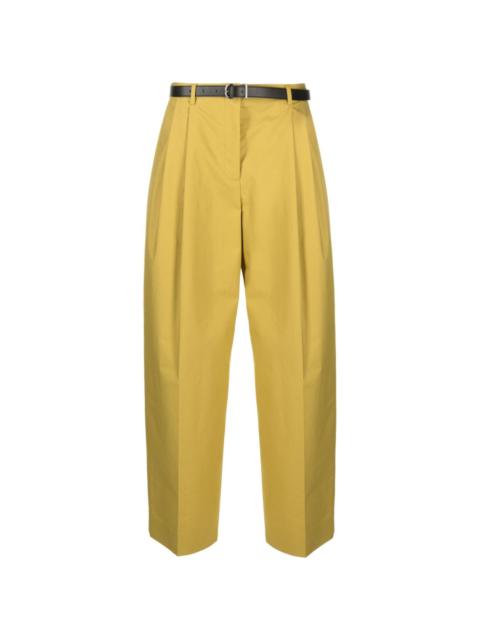 cotton straight-leg tailored trousers