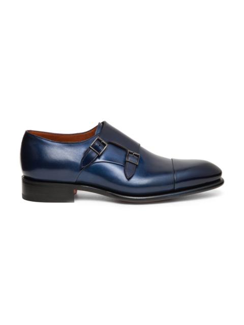 SANTONI CARTER - A TRIBUTE TO BMW 5 SERIES TOURING: Men's Tanzanite Blue Metallic leather double-buc